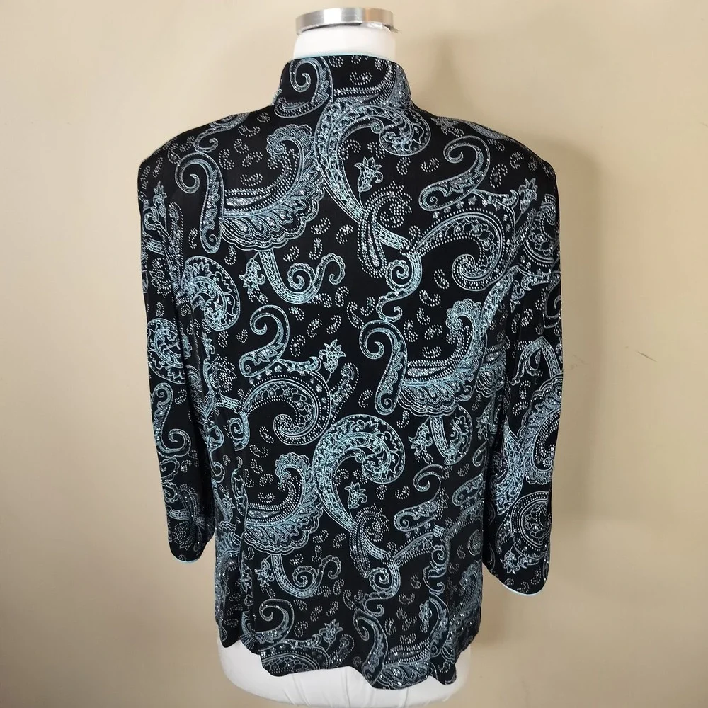 Alex Evenings‎ Jacket + Tank Set Paisley Floral Shimmer